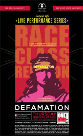 poster for Defamation performance