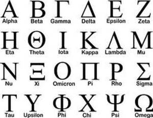 graphic showing the Greek alphabet